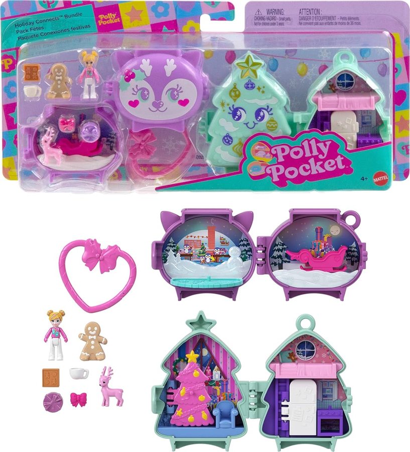 Polly Pocket Holiday Stackable Compact Bundle