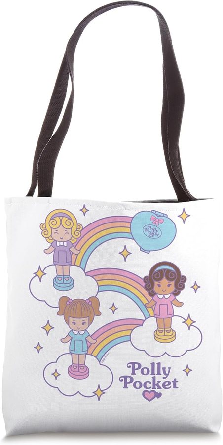Polly Pocket Rainbow Dolls and Suitcase Tote Bag