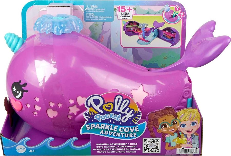 Polly Pocket Sparkle Cove Narwhal Boat Playset — view 6