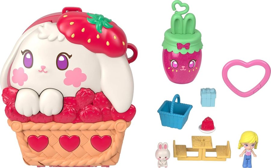 Polly Pocket Strawberry Picnic Bunny Compact