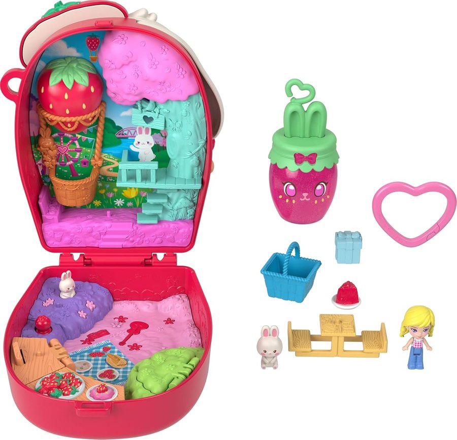Polly Pocket Strawberry Picnic Bunny Compact — view 3